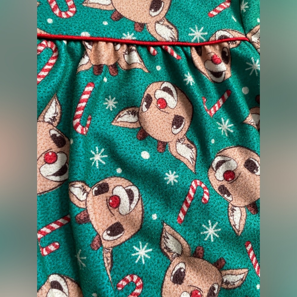 3T pajama dress nightgown PJs Rudolph reindeer Grinch Christmas 2pc Toddler girl - Picture 15 of 16